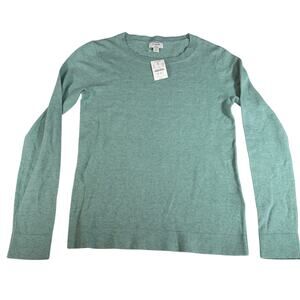 NWT J Crew Teddie light green crew neck wool blend sweater. Sz XS preppy classic